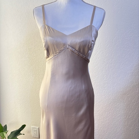 Silk Satin Classic Spaghetti Strap Slip Gown S - Picture 3 of 10